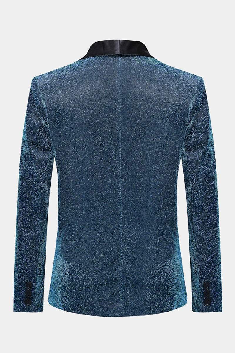 Men's Sequin Suit Jackets Slim Fit Shiny Blazer Coats Dinner Party Bar Host Wedding Formal Dress Coat