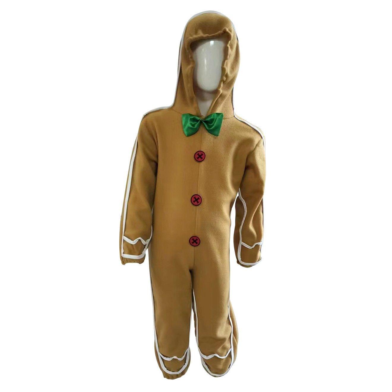 Kids' Gingerbread Man Kigurumi Onesie Cute Christmas Halloween Costume - Pajamasbuy