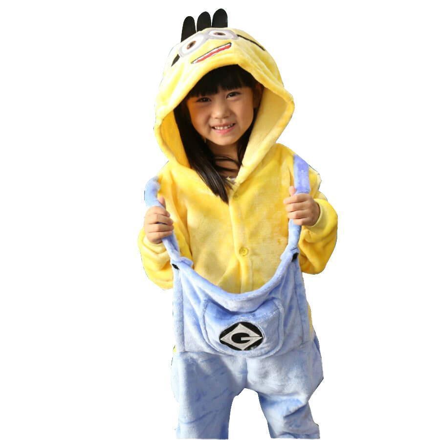 Kids Onesies Hoodie Minions Animal Pajamas Kigurumi Costume - Pajamasbuy