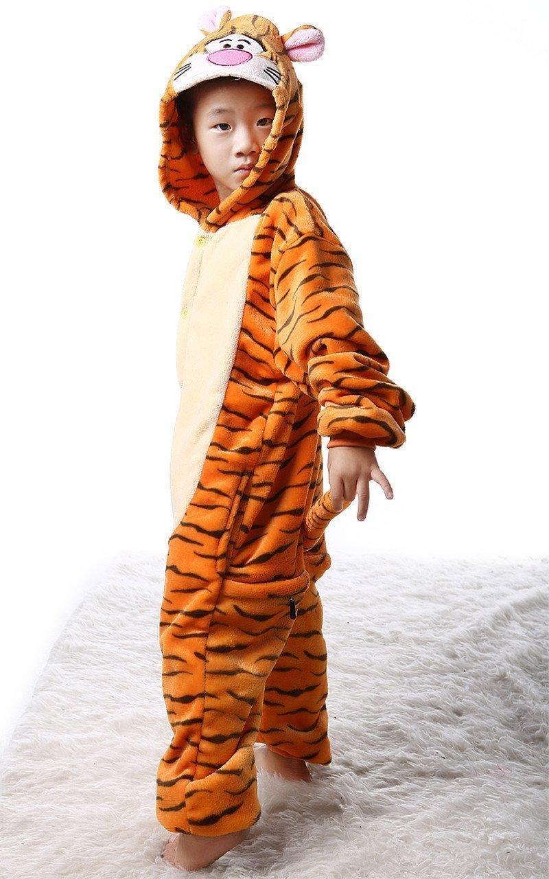 Kids Onesies Hoodie Tigger Animal Pajamas Kigurumi Costume - Pajamasbuy