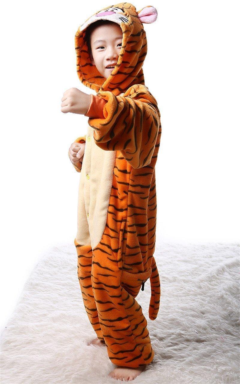 Kids Onesies Hoodie Tigger Animal Pajamas Kigurumi Costume - Pajamasbuy