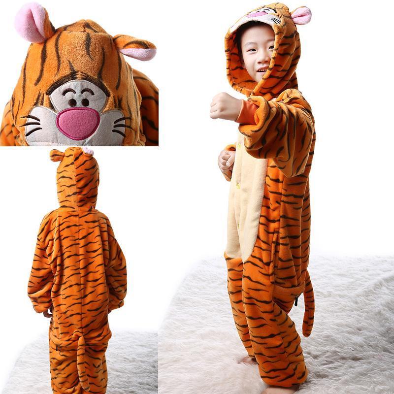 BuyKids Onesies Hoodie Tigger Animal Pajamas Kigurumi Costume Now Cheaper With 3 - 5 Days Ship - PajamasBuy