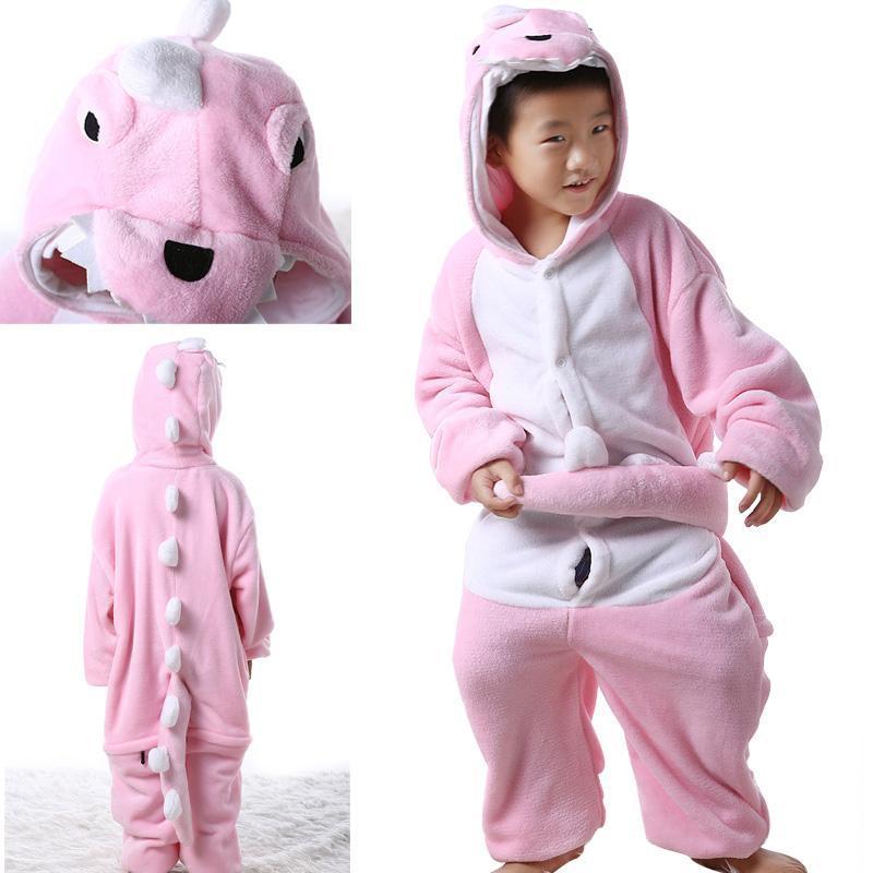 BuyKids Onesies Pink Dinosaur Animal Pajamas Kigurumi Costume Now Cheaper With 3 - 5 Days Ship - PajamasBuy