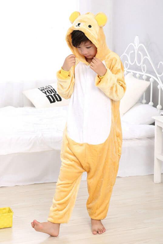 Kids Onesies Rilakkuma Bear Pajamas Animal Costume Kigurumi - Pajamasbuy