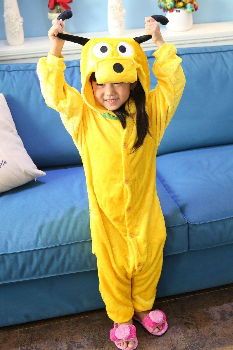 Kids Pluto Dog Onesies Kigurumi Hoodie Animal Pyjama Costume - Pajamasbuy