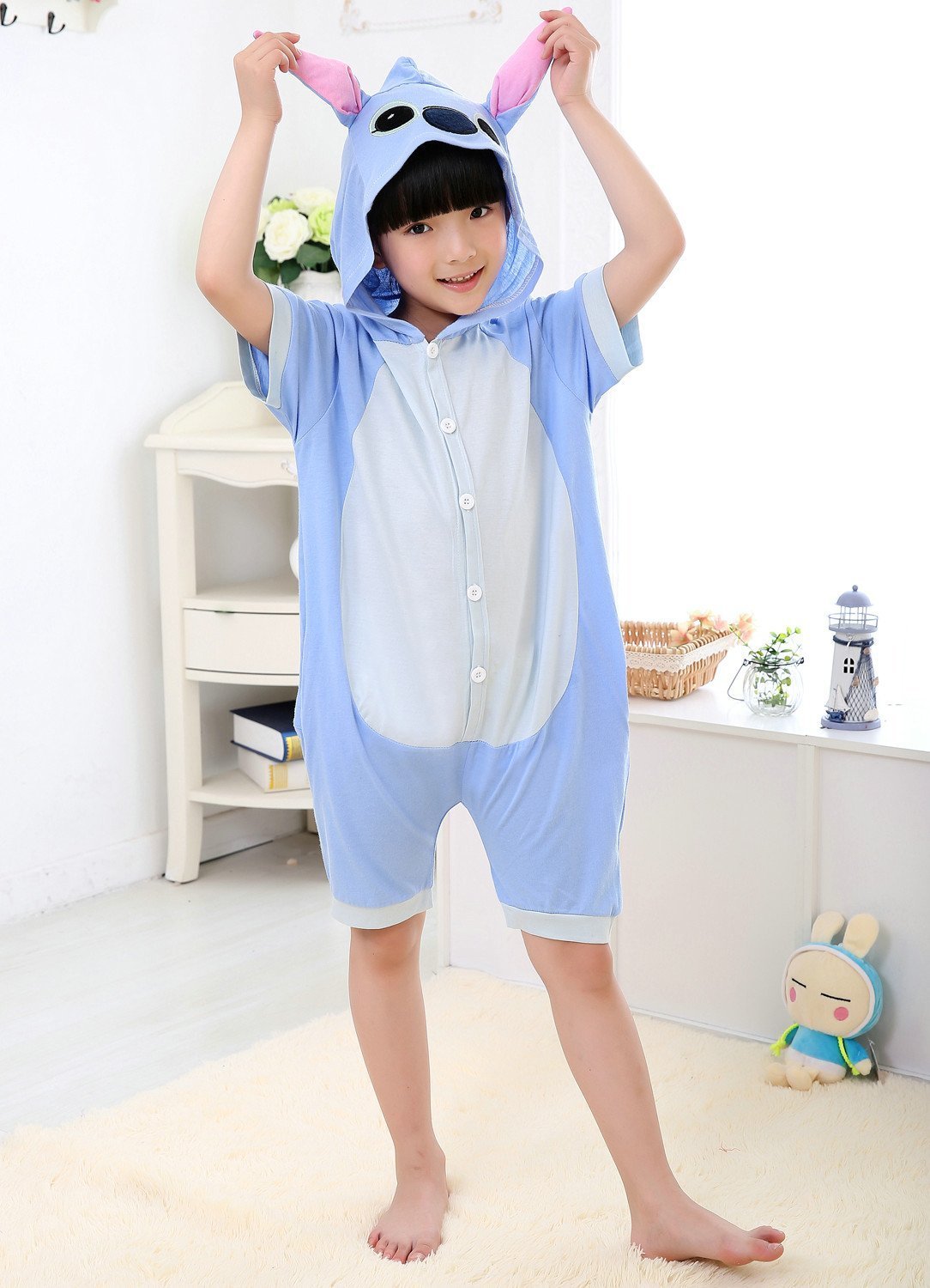 Buykigurumi Stitch kids Animal Onesies Summer Pajamas Costume Now Cheaper With 3 - 5 Days Ship - PajamasBuy