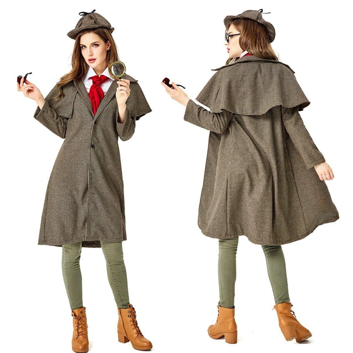 Lady Sherlock Holmes Cosplay Costume Halloween Coat Outfits Women - Pajamasbuy