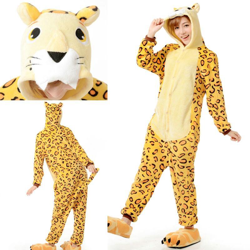 BuyLeopard Tiger Adult Animal Kigurumi Onesies Pajama Costumes Now Cheaper With 3 - 5 Days Ship - PajamasBuy