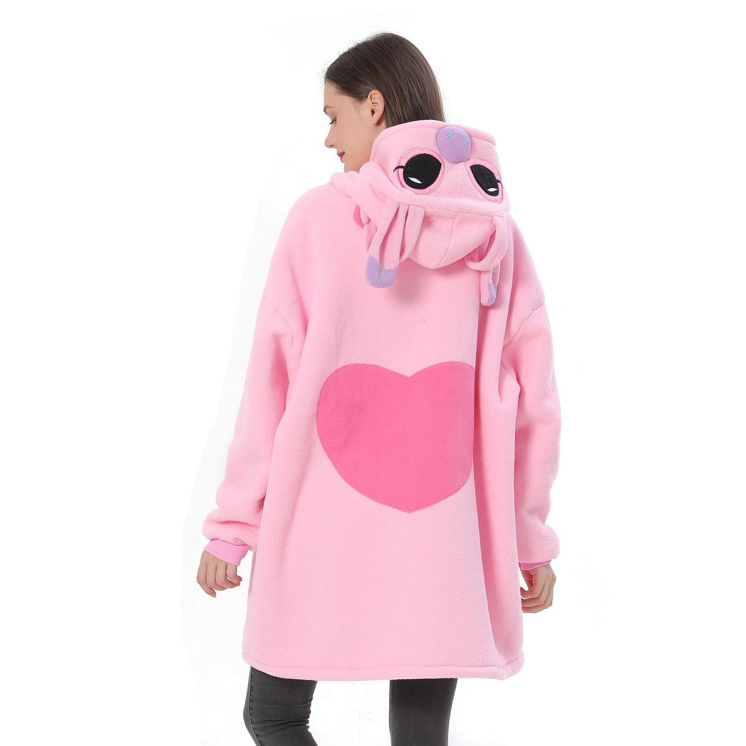 Lilo Stitch Pink Stitch Keep Warm Cosplay Costume Cozy Cartoon Lazy TV Blanket - Pajamasbuy