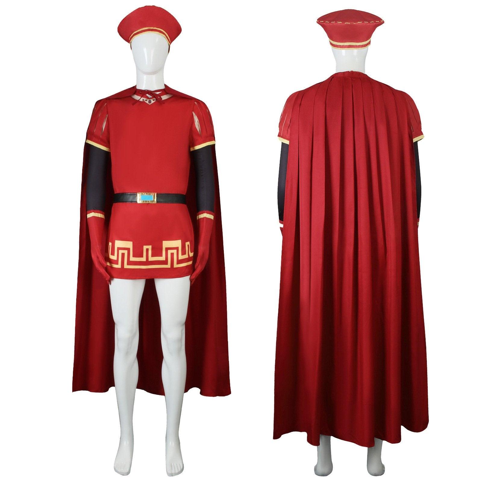 Lord Farquaad Halloween Cosplay Costume Shrek Red Robe Cape - Pajamasbuy