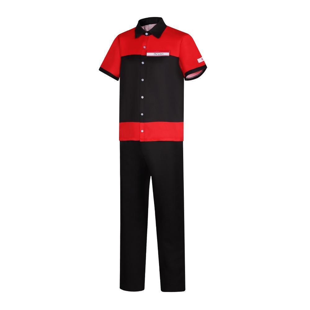 Manny's Burger Shop Clerk Cosplay Costume Bryan Tyler Employee Uniform - Pajamasbuy