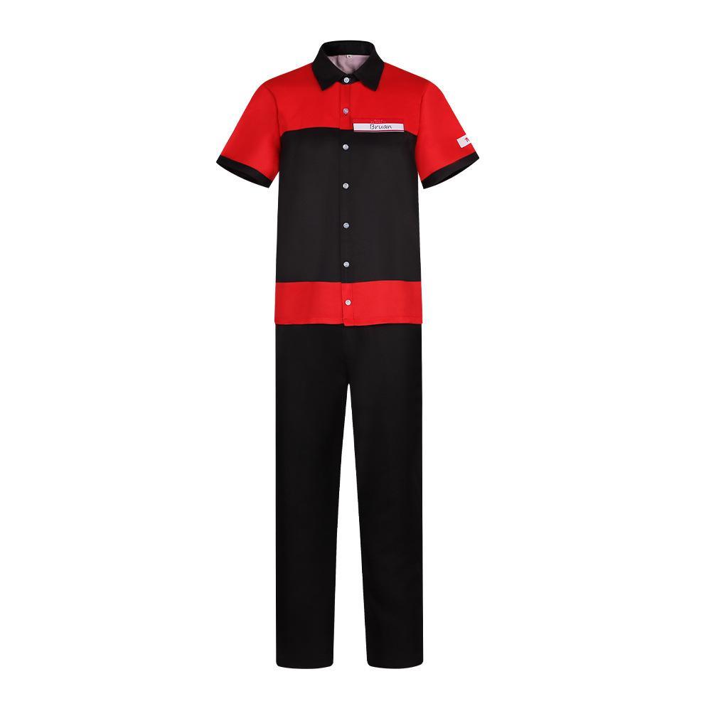 Manny's Burger Shop Clerk Cosplay Costume Bryan Tyler Employee Uniform - Pajamasbuy