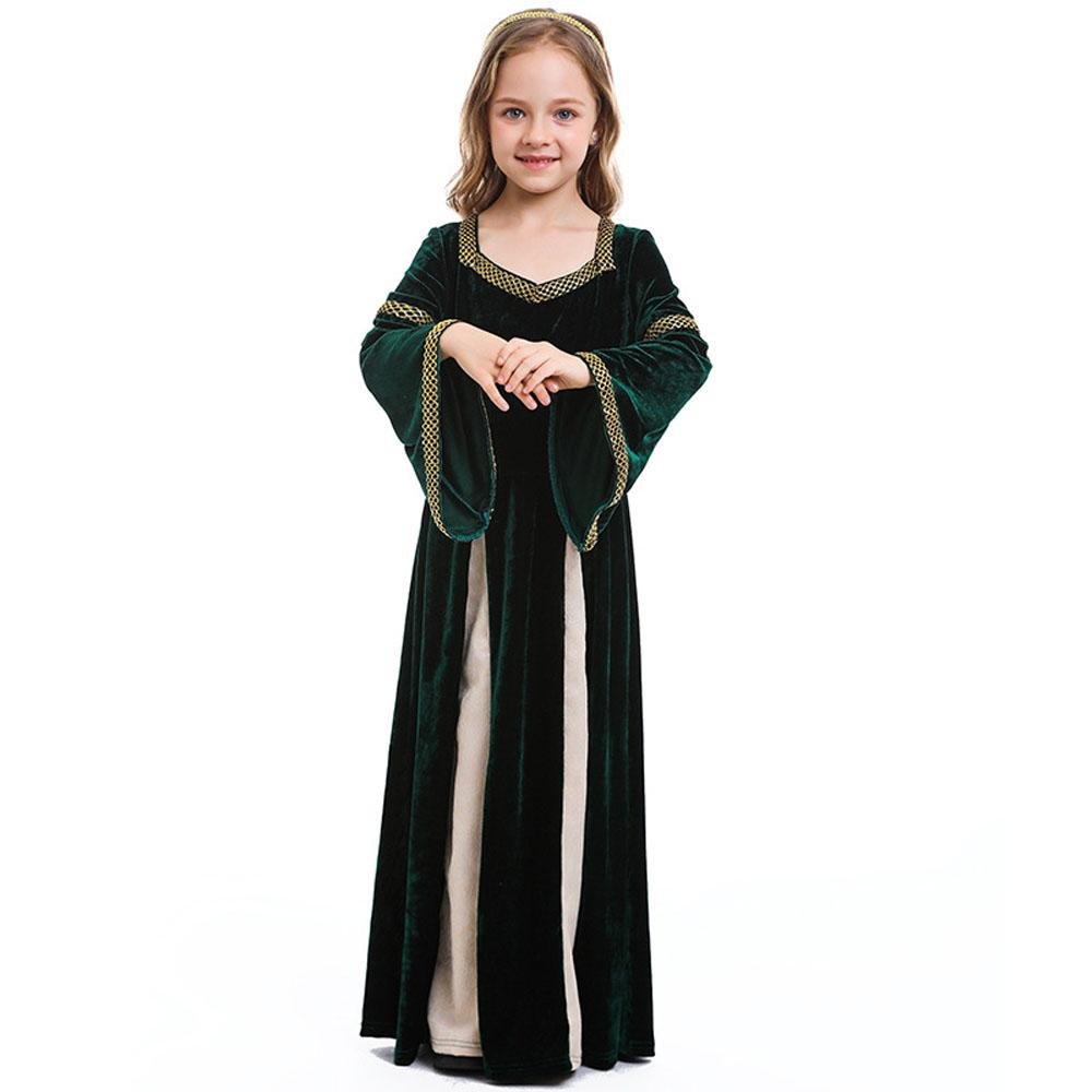 Buymedieval fancy dress Costume Girls Children long dress with trumpet sleeves Now Cheaper With 3 - 5 Days Ship - PajamasBuy