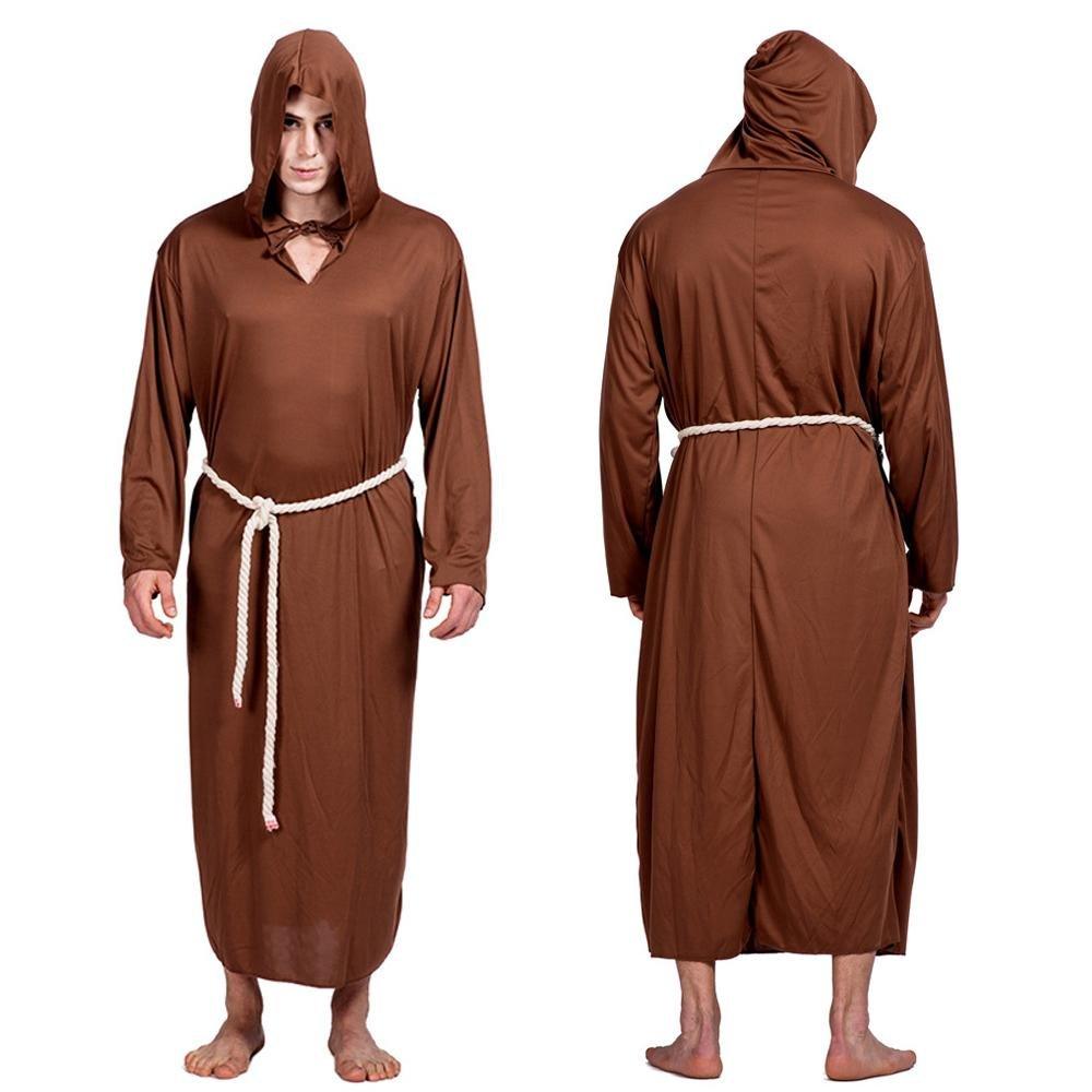 Medieval Monk Robe Priest Robe Halloween Cosplay Stage props show costume - Pajamasbuy