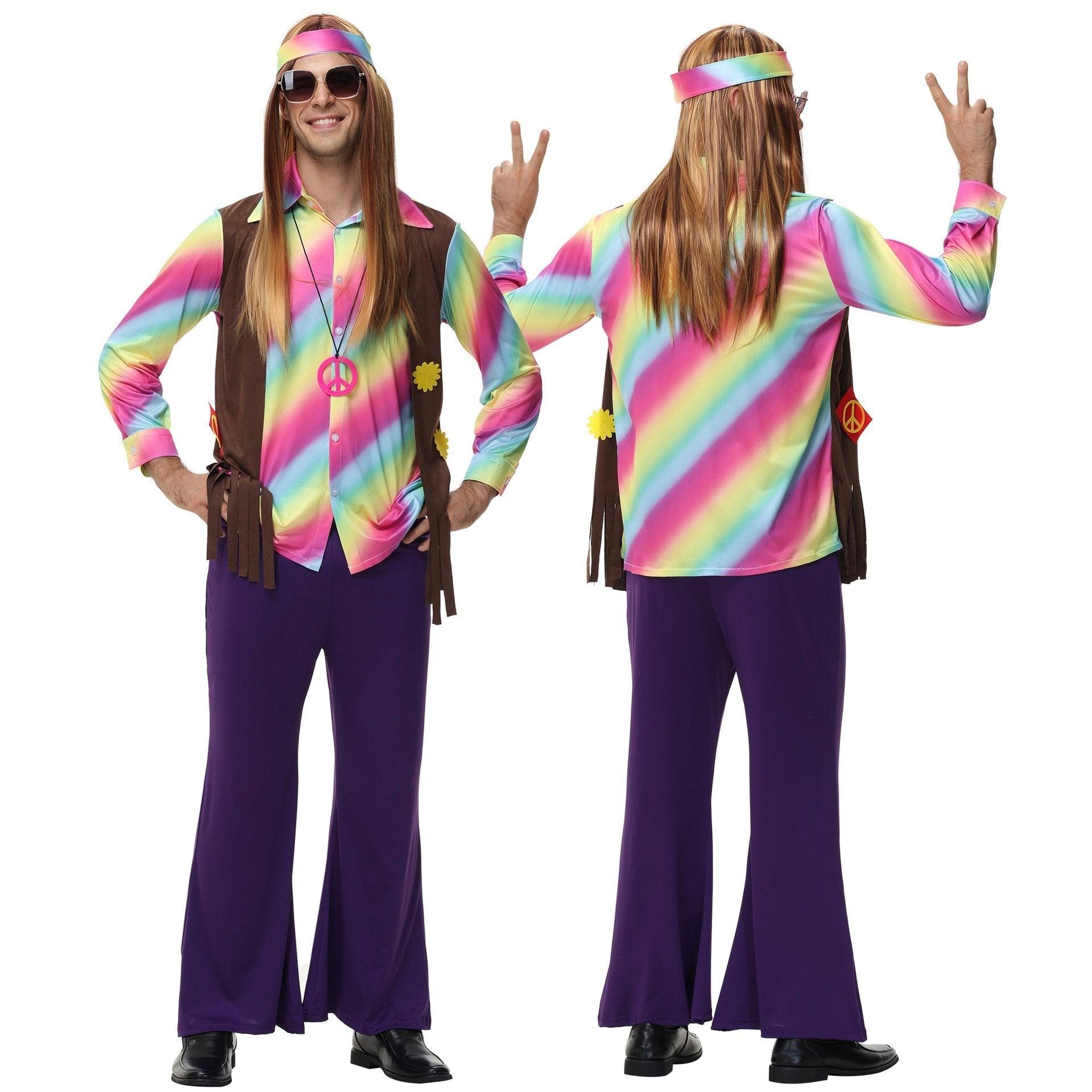 men's 70s disco hippie costume music festival rock dance party - Pajamasbuy