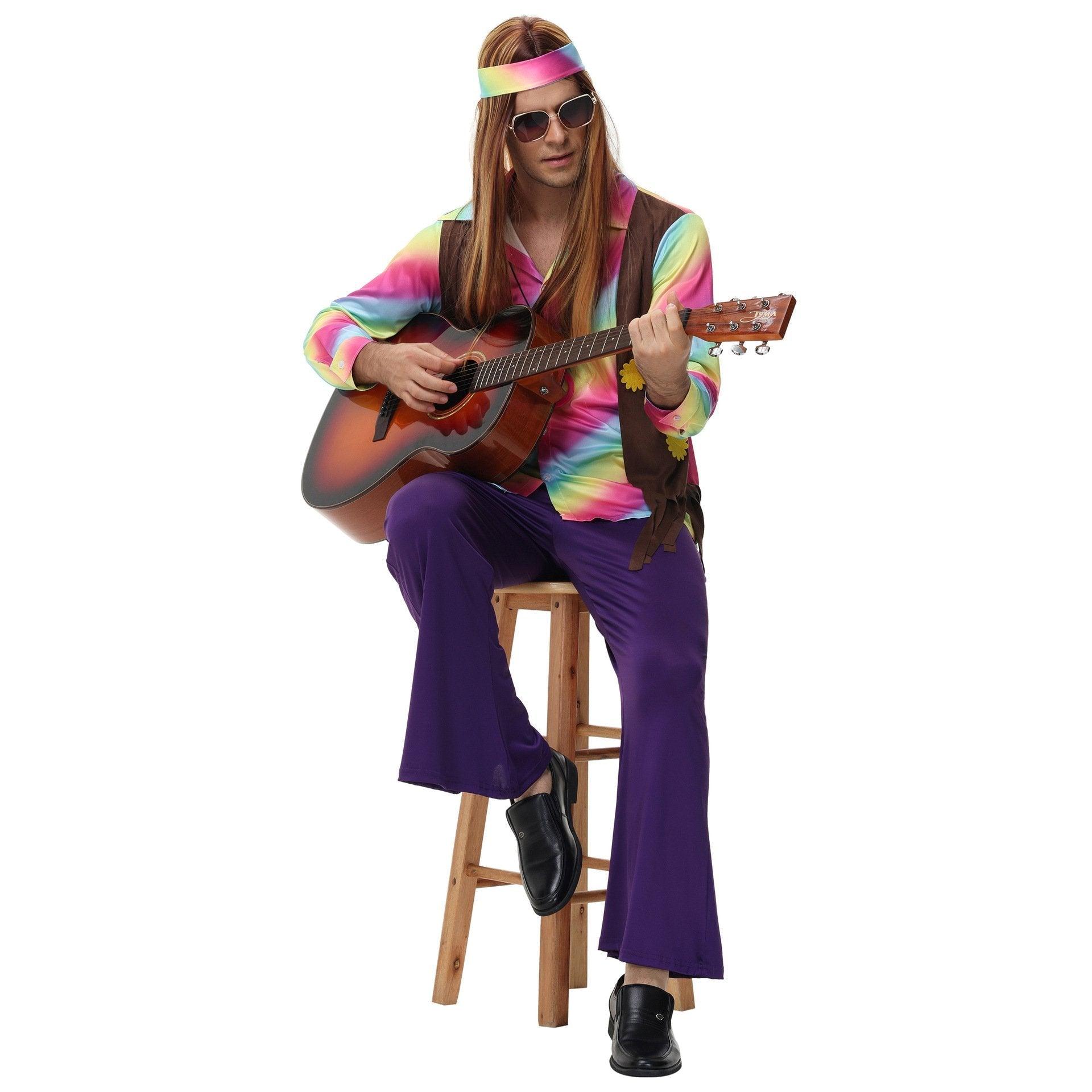 men's 70s disco hippie costume music festival rock dance party - Pajamasbuy