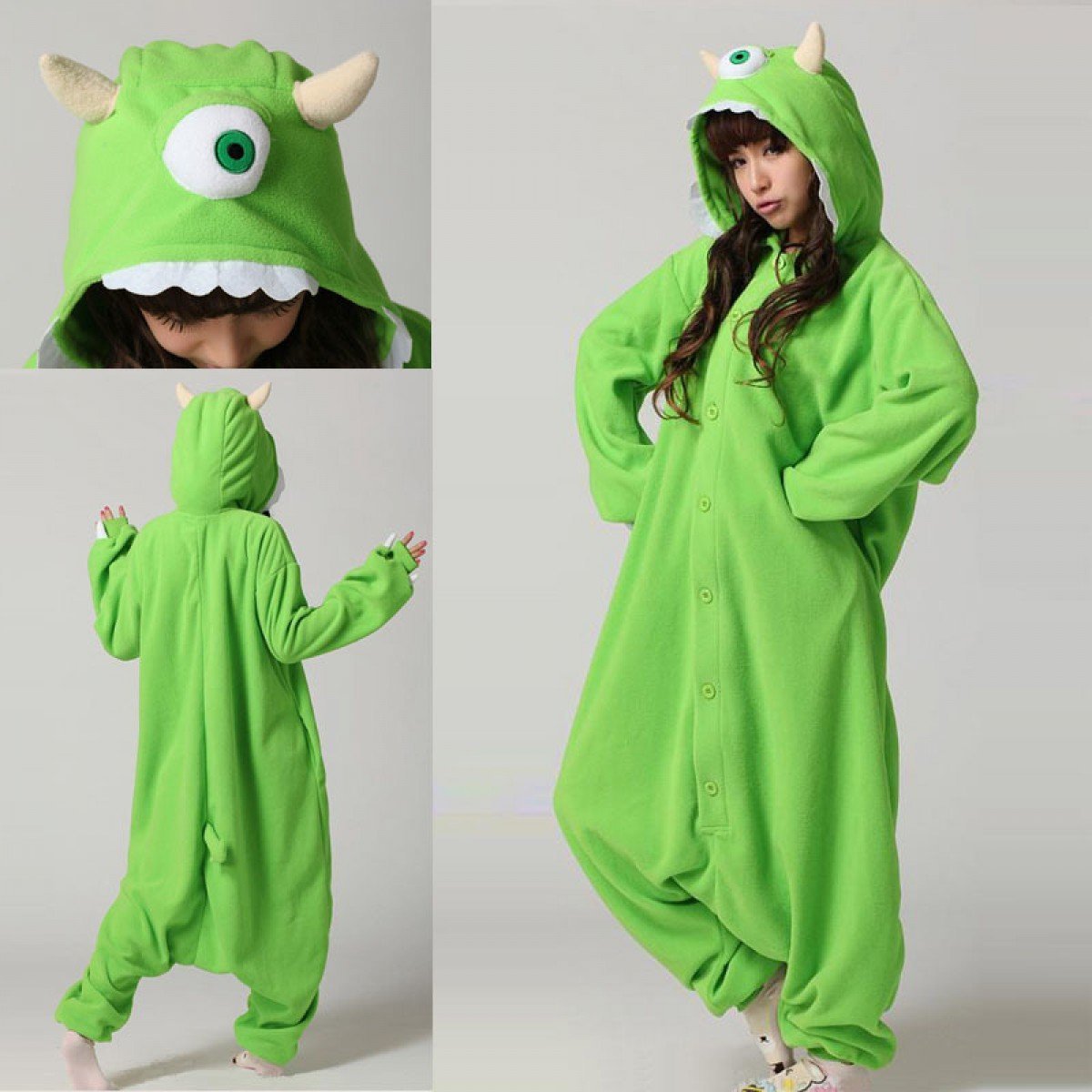 BuyMike Wazowski Monster University Kigurumi Onesies Pajamas Costume Now Cheaper With 3 - 5 Days Ship - PajamasBuy