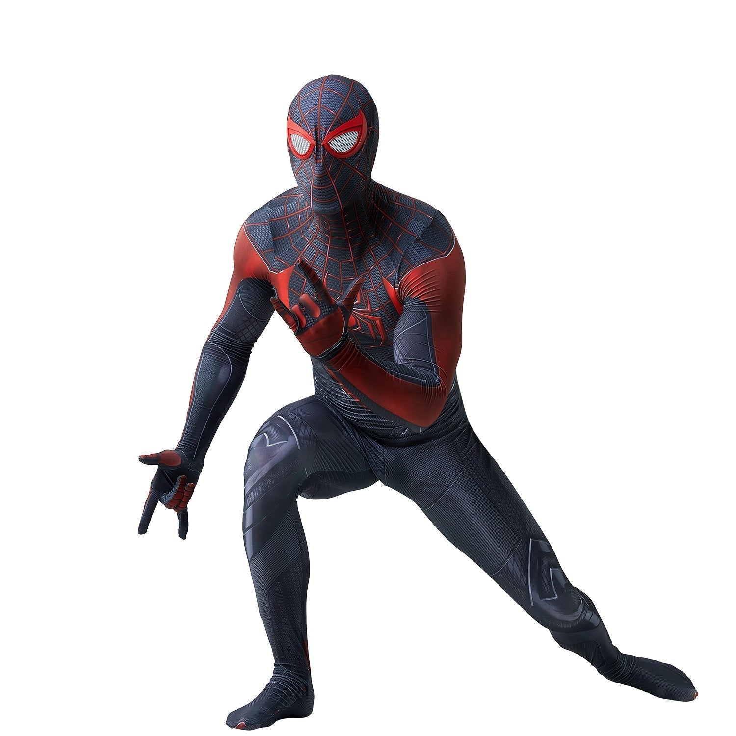 BuyMiles Morales Spider - Man 2 Black Cosplay Jumpsuit for Adults and Kids Now Cheaper With 3 - 5 Days Ship - PajamasBuy