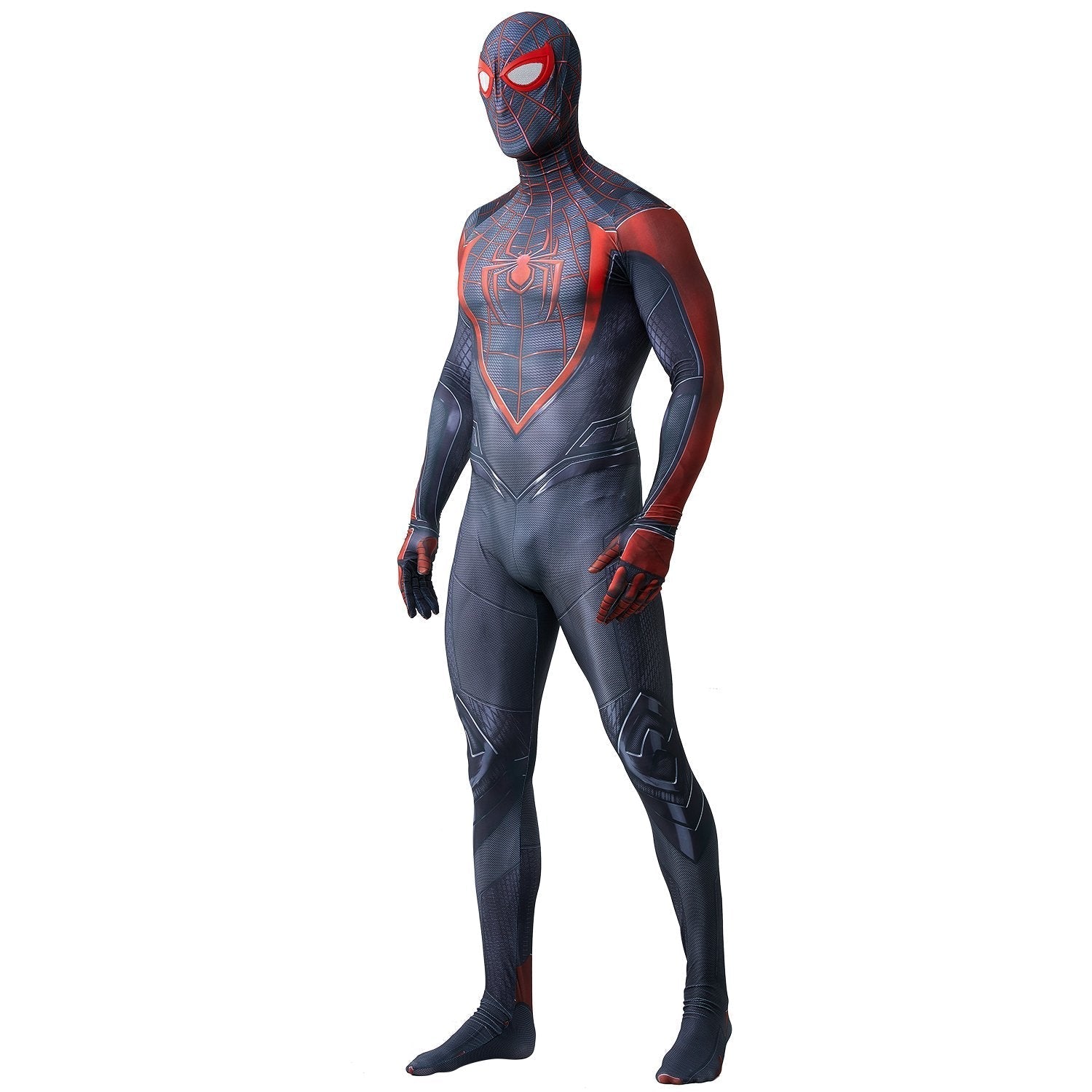 BuyMiles Morales Spider - Man 2 Black Cosplay Jumpsuit for Adults and Kids Now Cheaper With 3 - 5 Days Ship - PajamasBuy