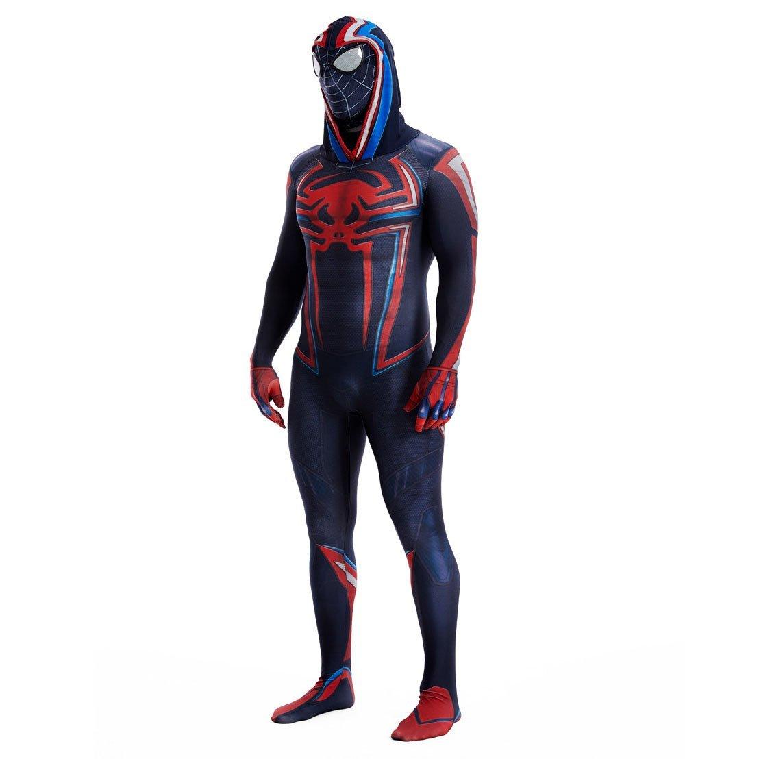 Miles Morales Spider Man 2099 Costume Ultimate Cosplay PS5 Jumpsuit for Kids and Adults - Pajamasbuy