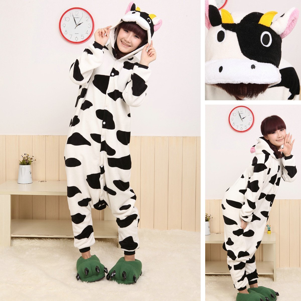 BuyMilk Cow Animal Costume Pajamas Kigurumi for Adult Now Cheaper With 3 - 5 Days Ship - PajamasBuy