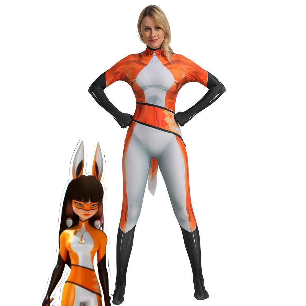 Miraculous Ladybug Rena Rouge Fox Cosplay Costume Zentai Bodysuit for Halloween Party for adults - Pajamasbuy