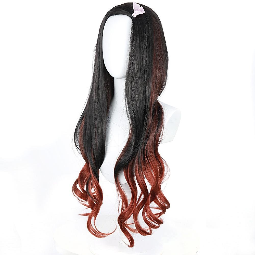 BuyNezuko Kamado wig Demon Slayer Black gradient orange Long Curly Cosplay Wigs Now Cheaper With 3 - 5 Days Ship - PajamasBuy