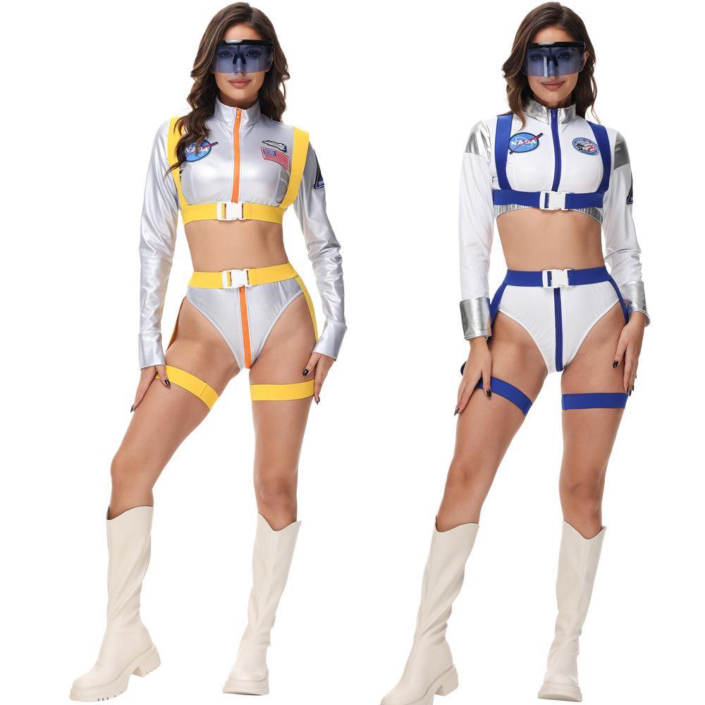 Nightclub Fun Gold Stamped Space Suit Astronaut Female Costume Music Festival Halloween - Pajamasbuy