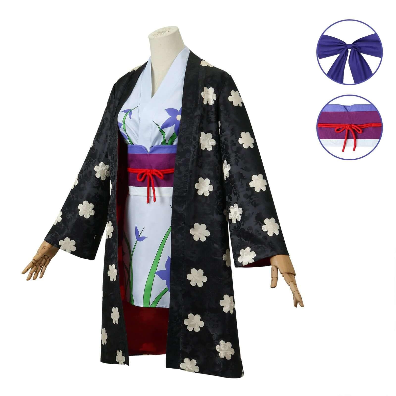 One Piece Nico Robin Japanese Anime Kimono Robe Fancy cosplay Costumes - Pajamasbuy