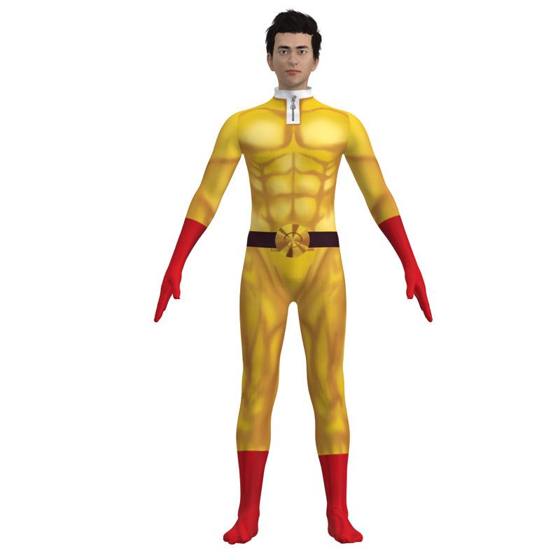 BuyOne Punch Man Saitama Costume Cosplay Zentai Suit Jumpsuit for Kids Adult Now Cheaper With 3 - 5 Days Ship - PajamasBuy