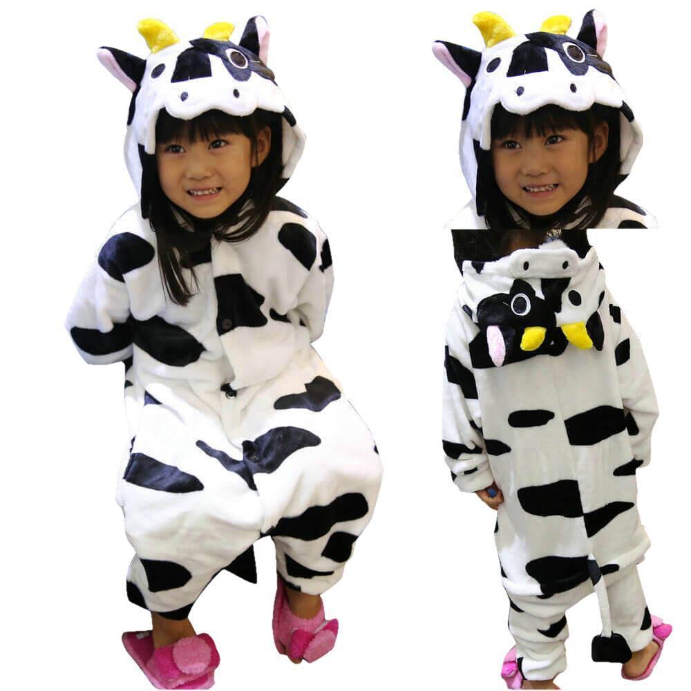 BuyOnesies Hoodie Kids Cow Animal Costume Pajamas Kigurumi Now Cheaper With 3 - 5 Days Ship - PajamasBuy