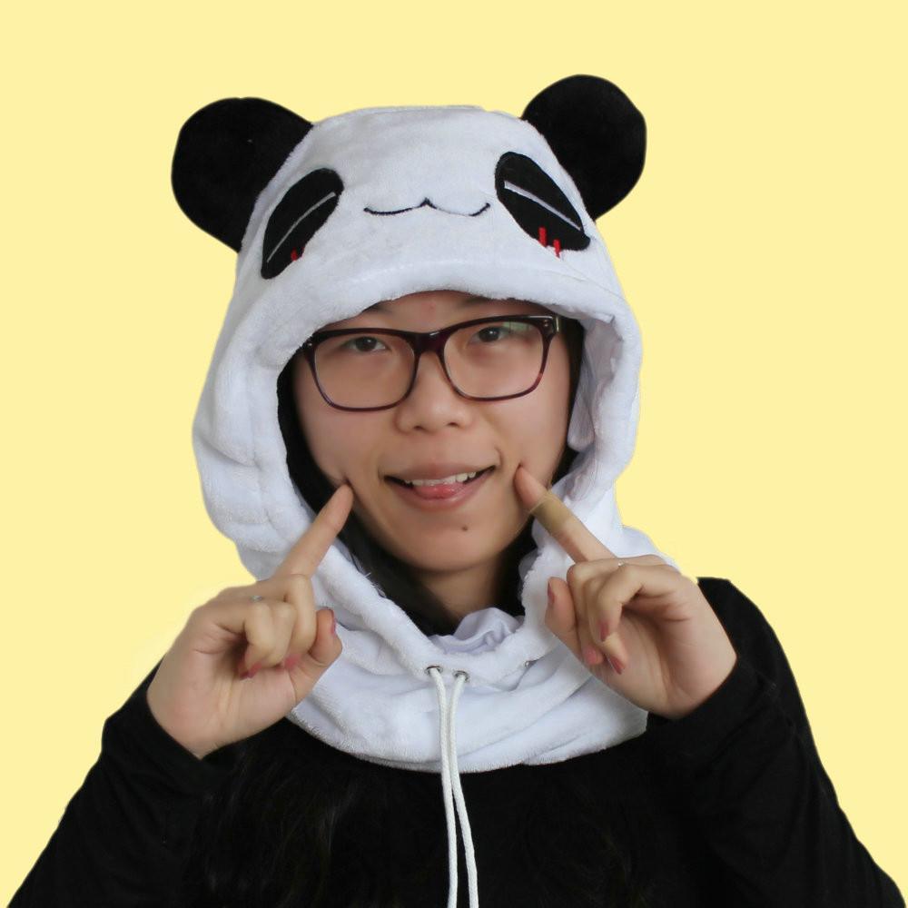 Panda Kigurumi Neck warmer Hooded animal hat - Pajamasbuy