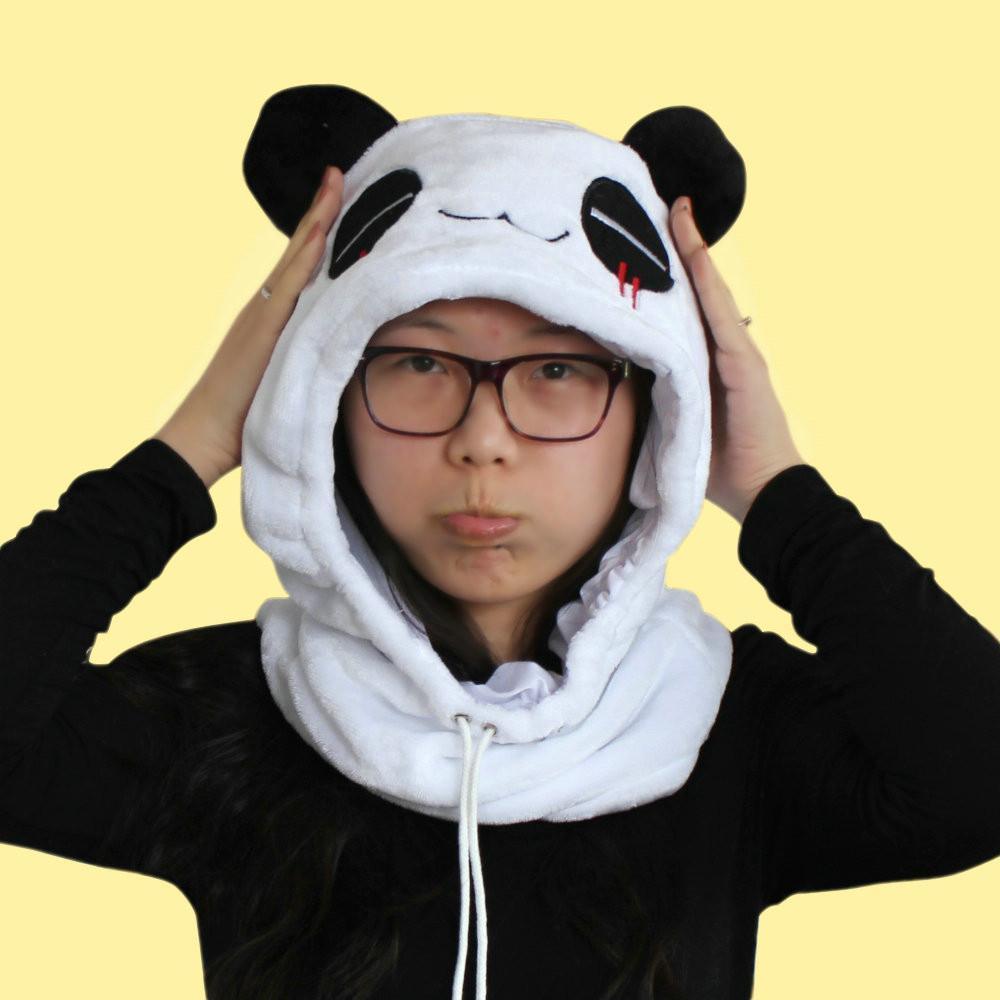 Panda Kigurumi Neck warmer Hooded animal hat - Pajamasbuy