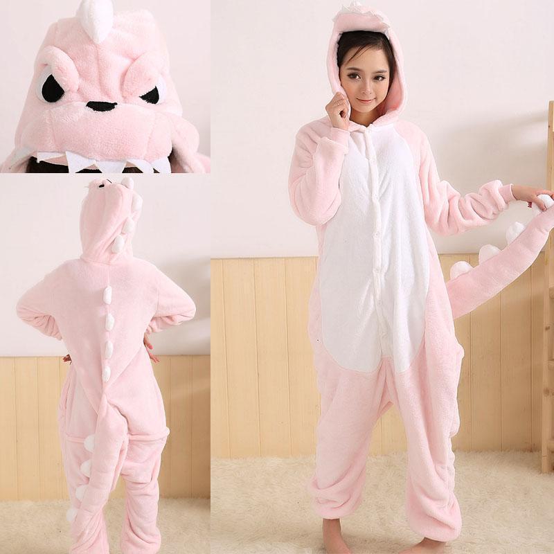 BuyPink Dinosaur Pajamas Onesies Hoodie Animal Costume Now Cheaper With 3 - 5 Days Ship - PajamasBuy