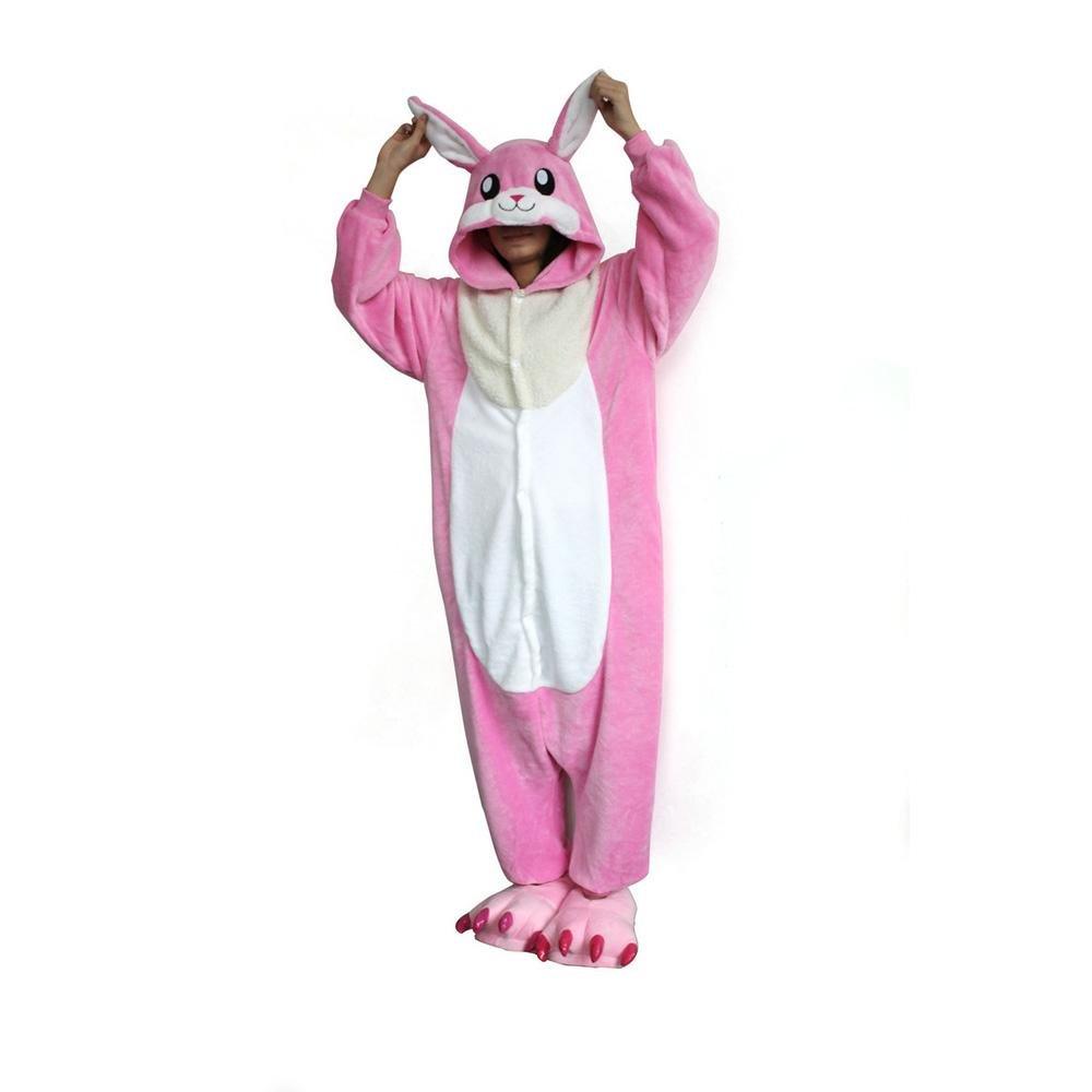 Pink Rabbit Onesies Hoodie Pajamas Animal Costume Kigurumi - Pajamasbuy