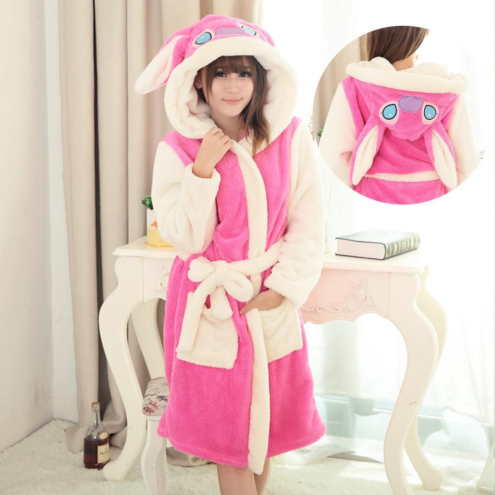 BuyPink Stitch Winter Robe Couple Sleepwear Kigurumi Pajamas Now Cheaper With 3 - 5 Days Ship - PajamasBuy