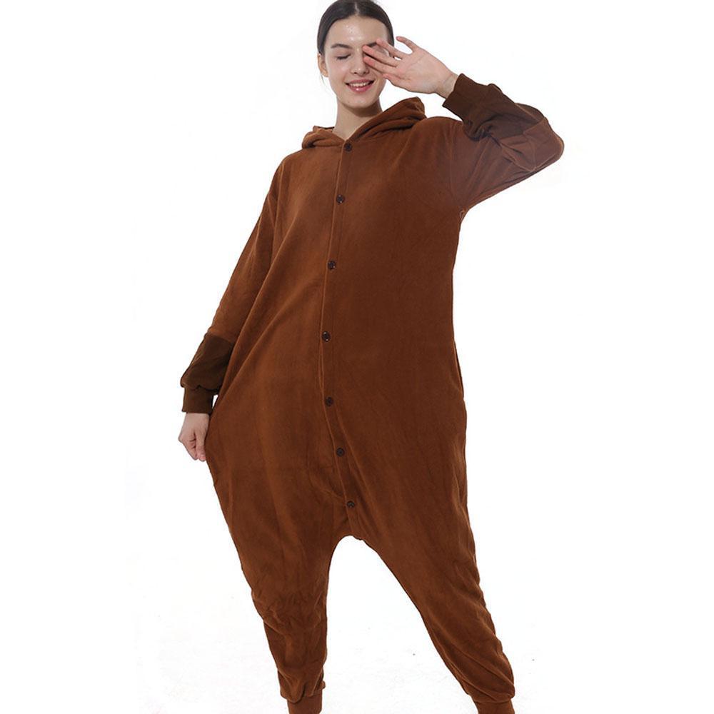 BuyPokemon Original Eevee Kigurumi Onesie Hoodie Costume Pajamas Brown Pajamas Now Cheaper With 3 - 5 Days Ship - PajamasBuy