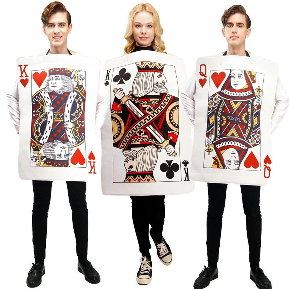 Poker Couples Funny Queen Clubs King of Hearts Cosplay Costume Halloween Carnival Suit - Pajamasbuy