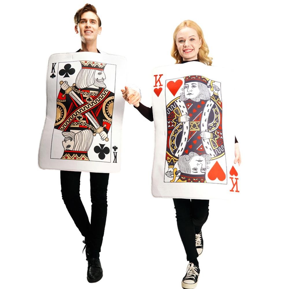 BuyPoker Couples Funny Queen Clubs King of Hearts Cosplay Costume Halloween Carnival Suit Now Cheaper With 3 - 5 Days Ship - PajamasBuy