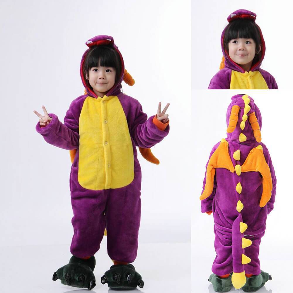 BuyPurple Spyro The Dragon Kids Kigurumi Onesies Hoodie Pajamas Now Cheaper With 3 - 5 Days Ship - PajamasBuy