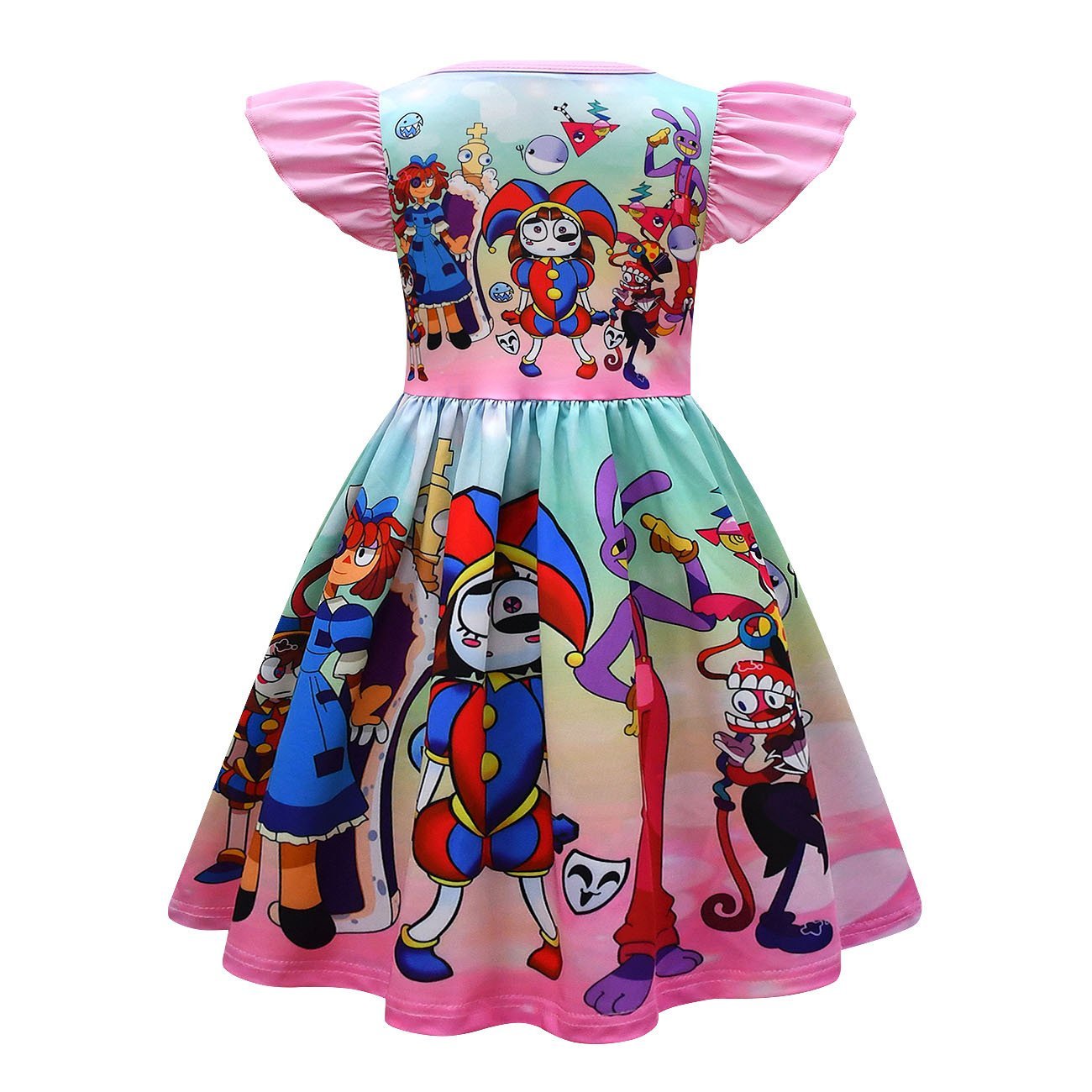 BuyRagatha Pomni Flying Sleeve Dress The Amazing Digital Circus Costumes Printing Kids Now Cheaper With 3 - 5 Days Ship - PajamasBuy