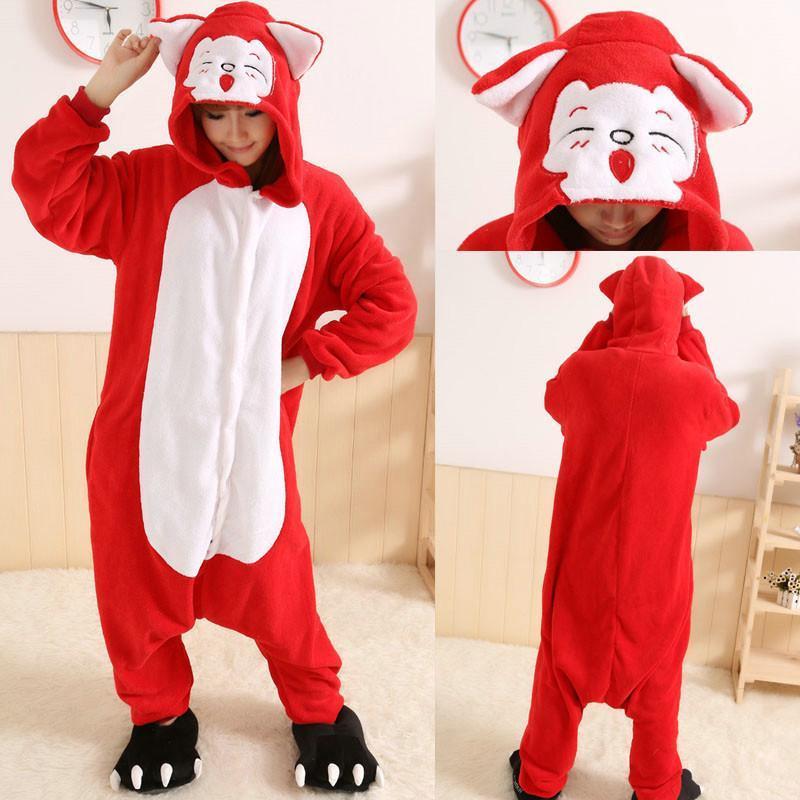 BuyRed Fox Onesies Hoodie Pajamas Animal Costume Kigurumi Now Cheaper With 3 - 5 Days Ship - PajamasBuy