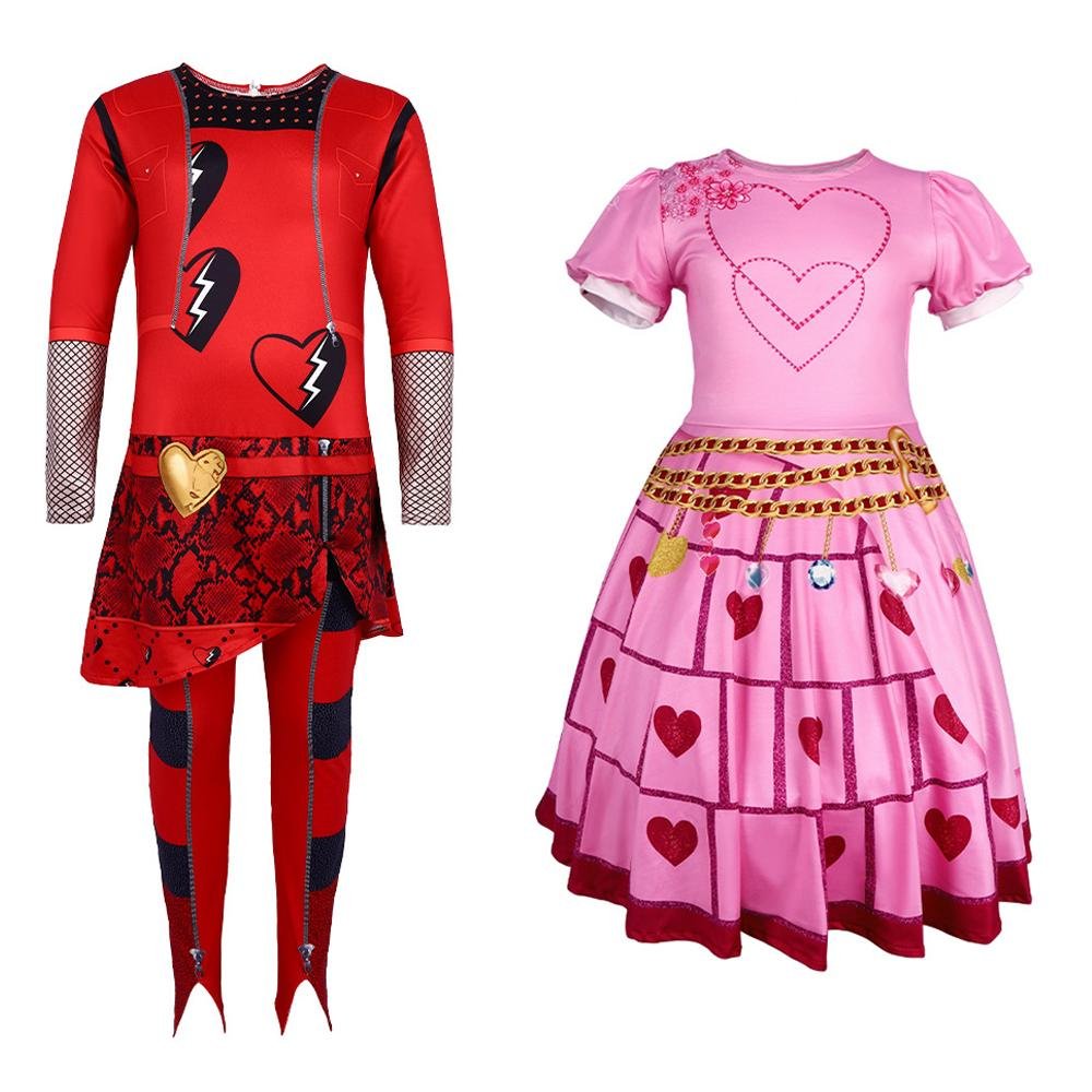 BuyRed from Descendants 4 Queen Of Hearts Costume Jumpsuit For Kids Now Cheaper With 3 - 5 Days Ship - PajamasBuy