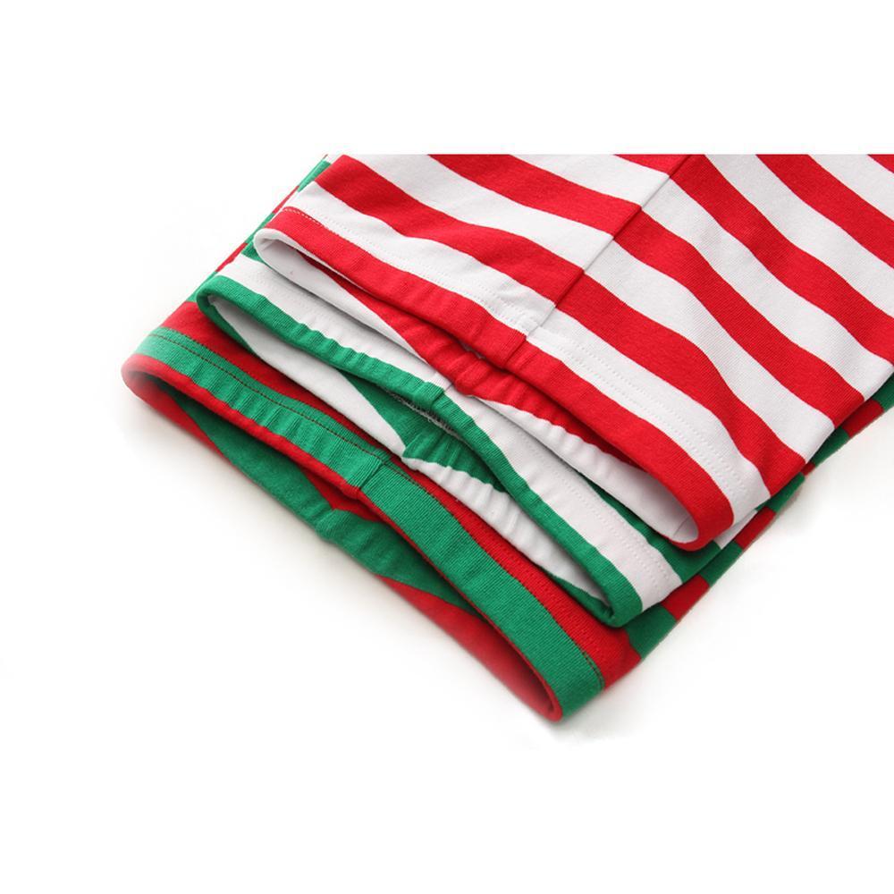 BuyRed Green Christmas Kids Sleepwear Stripes Top Pants Pajamas Set Now Cheaper With 3 - 5 Days Ship - PajamasBuy