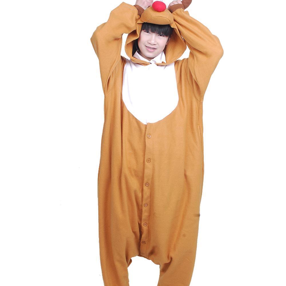 Reindeer Deer Cartoon Animal Kigurumi Onesie Pajama Costume - Pajamasbuy