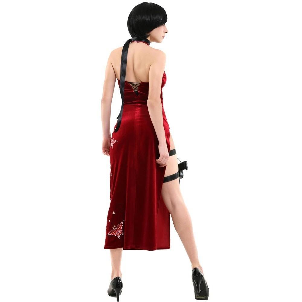 BuyResident Evil Ada Wong Lunar Costue Sleeveless cheongsam Slit Long Skirt Now Cheaper With 3 - 5 Days Ship - PajamasBuy