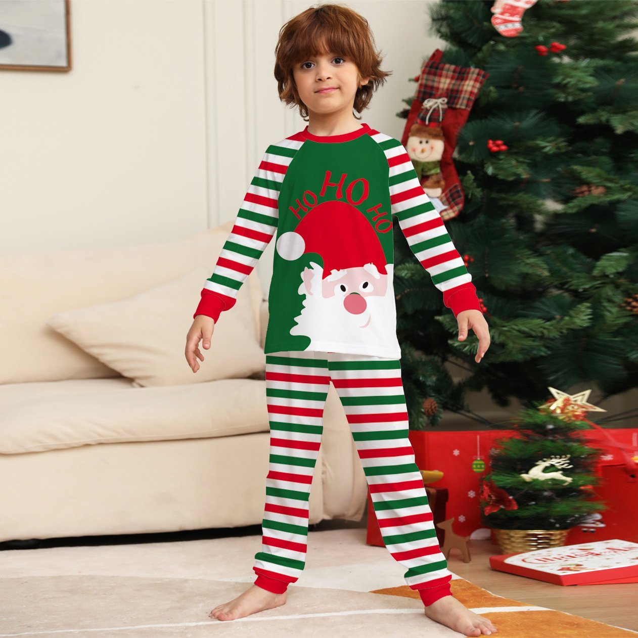 BuySanta Stripes Green White Christmas Family Couples Matching Pajamas Party Sets Now Cheaper With 3 - 5 Days Ship - PajamasBuy