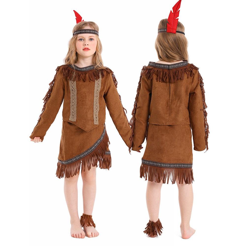 BuySavage Indian Chief Cosplay Halloween Masquerade Costumes for Kids Now Cheaper With 3 - 5 Days Ship - PajamasBuy