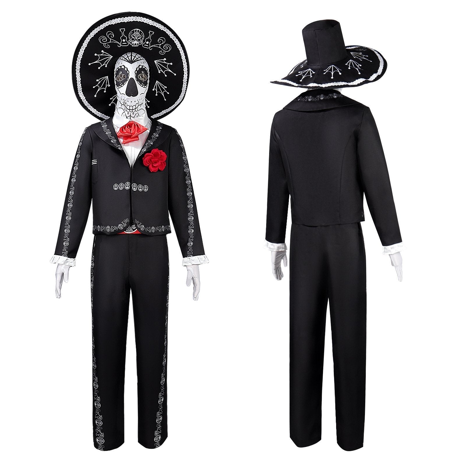 BuyScary Skeleton Suit - Black and White Halloween Pants and Jacket business suit cosplay Now Cheaper With 3 - 5 Days Ship - PajamasBuy