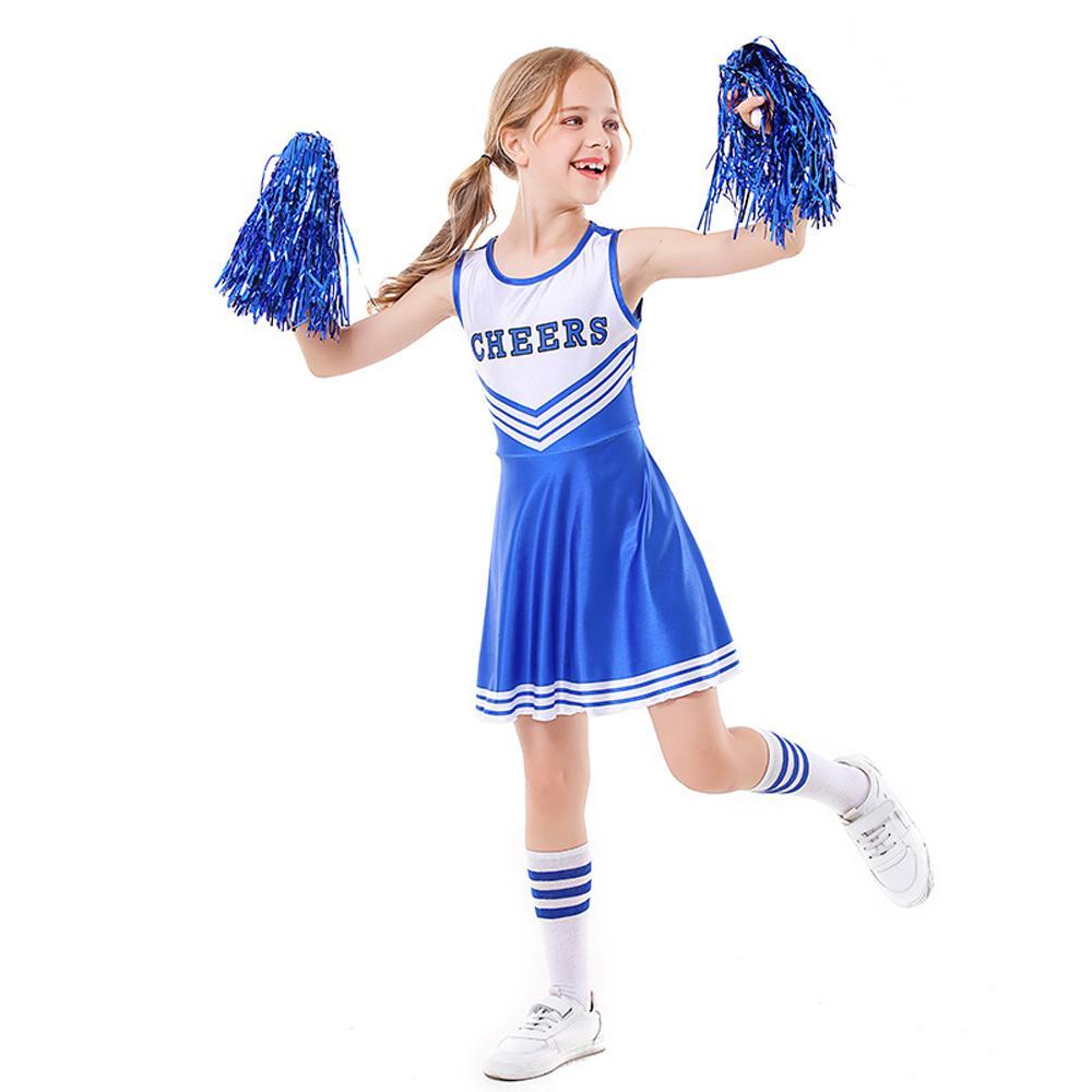 BuySchool Cheerleading Uniform Costume Cheerleader Party Dress Halloween Outfit Dress Up For Girls Now Cheaper With 3 - 5 Days Ship - PajamasBuy